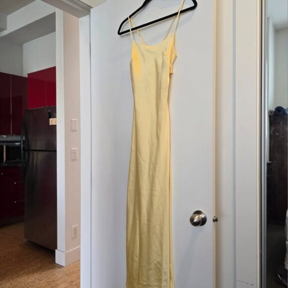 XXS Yellow Satin Dress - Picture 3 of 6
